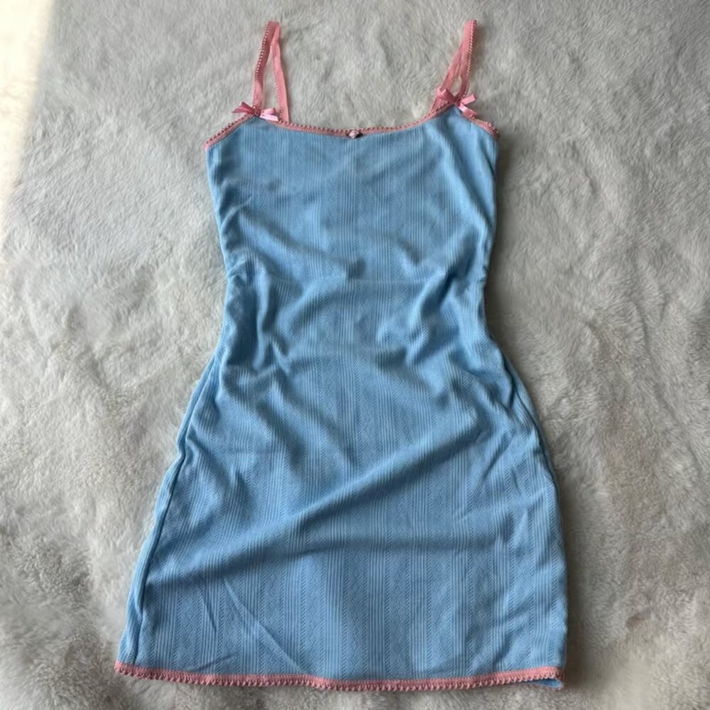 Pink and blue minidress